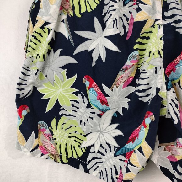 Vilebrequin Swim Shorts Mens XXL Hawaiian Board Suit Floral Tropical Birds Lined - Picture 13 of 16